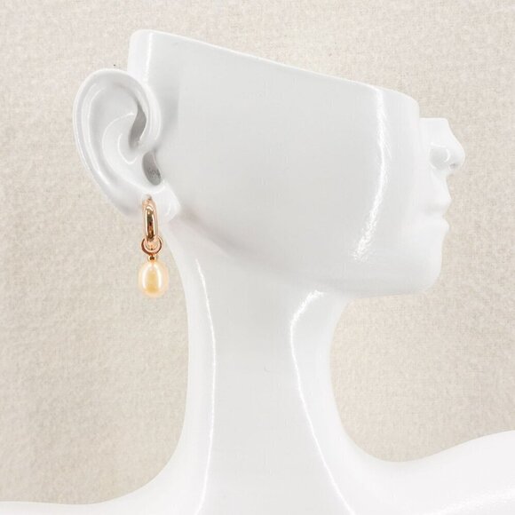 Tory Burch Kira Mismatched Hoop Earrings Pink/Rose Gold OS - Picture 10 of 13